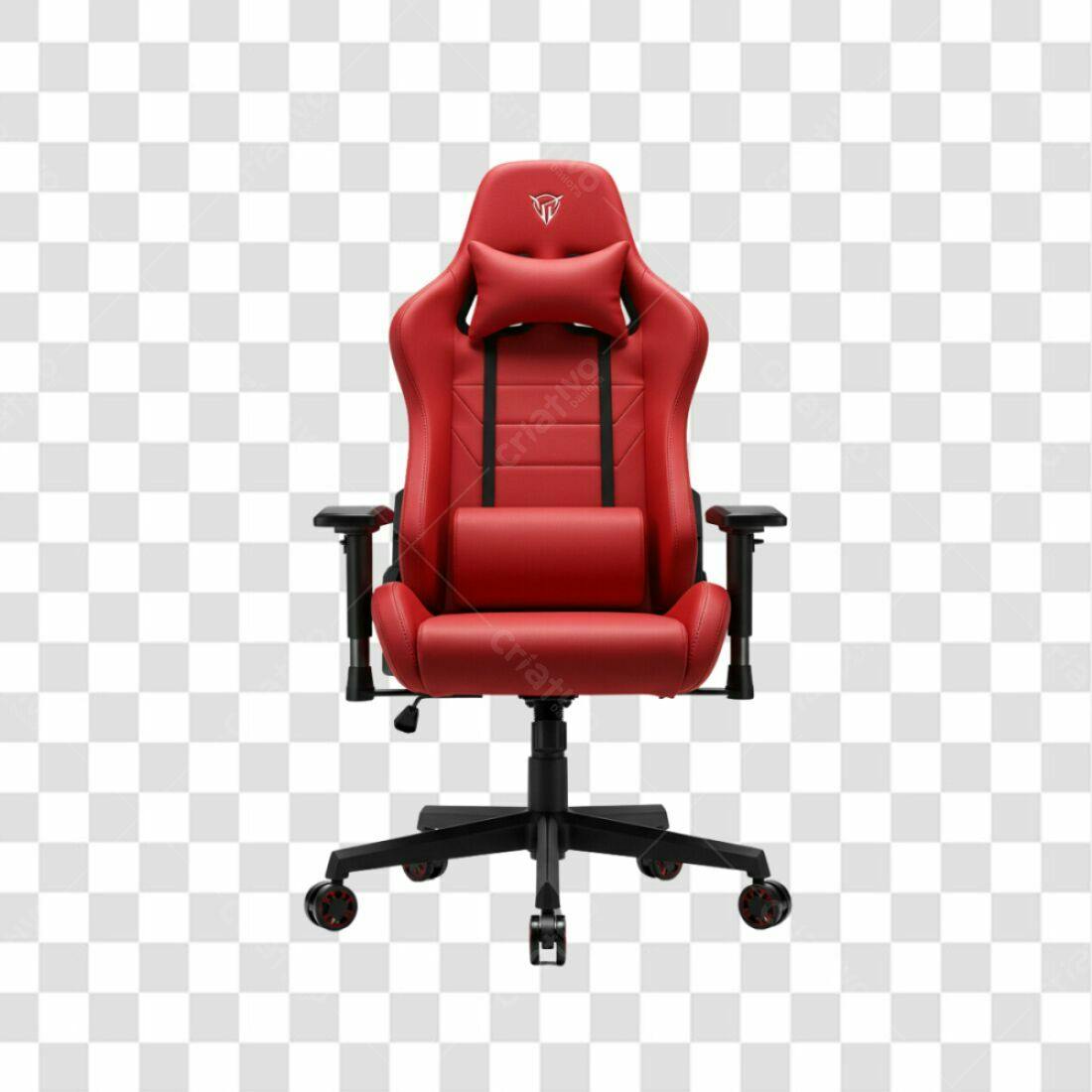 Mockup Cadeira Gamer Vermelha PNG com fundo transparente