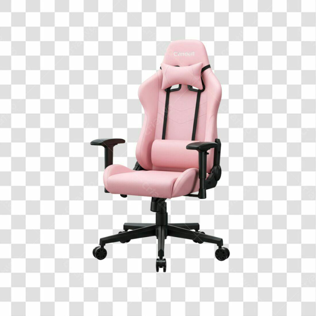 Mockup Cadeira Gamer Rosa PNG com fundo transparente