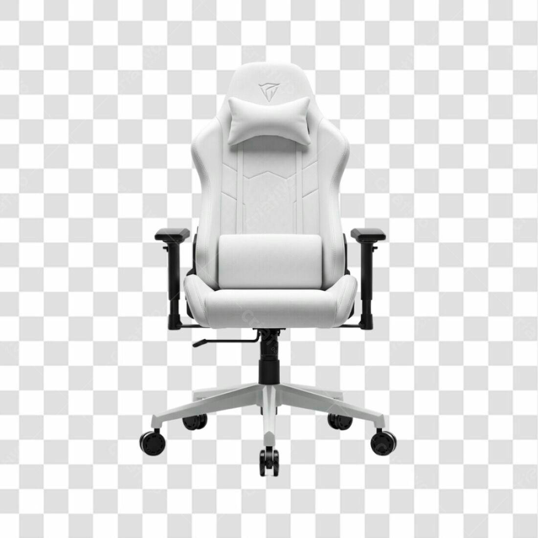Mockup Cadeira Gamer Branca PNG com fundo transparente