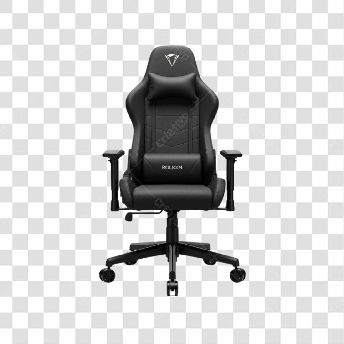 Mockup Cadeira Gamer Preta PNG com fundo transparente
