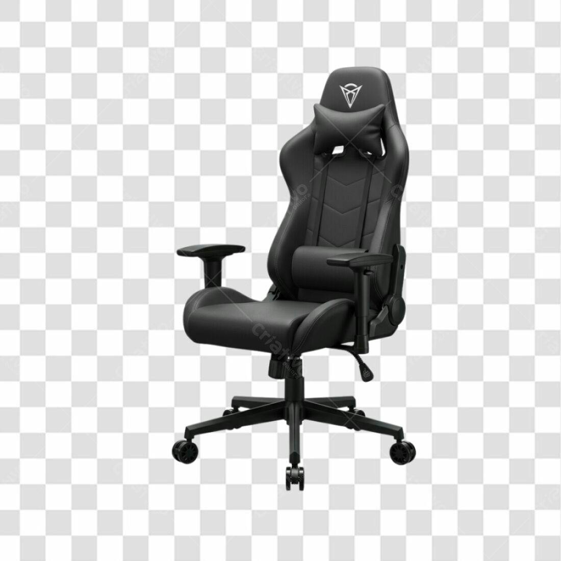 Mockup Cadeira Gamer Preta PNG com fundo transparente