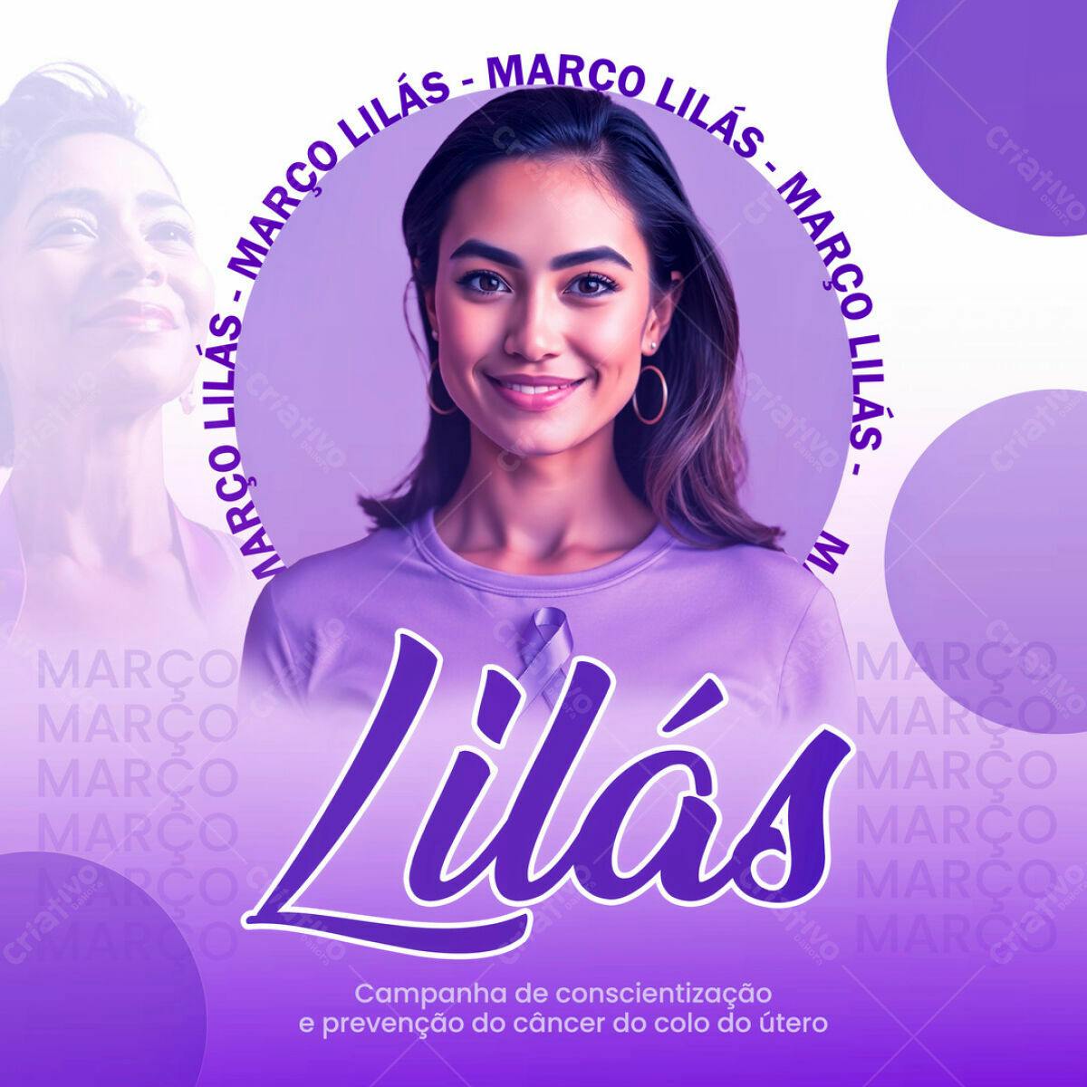 Post para Campanha Março Lilás PSD Editável