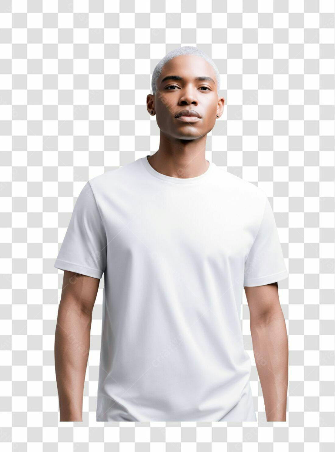 Mockup camiseta branca homem PNG com fundo transparente