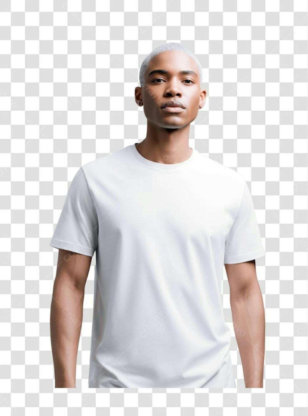 Jovem De Camiseta Branca Para Composição De Janeiro Branco