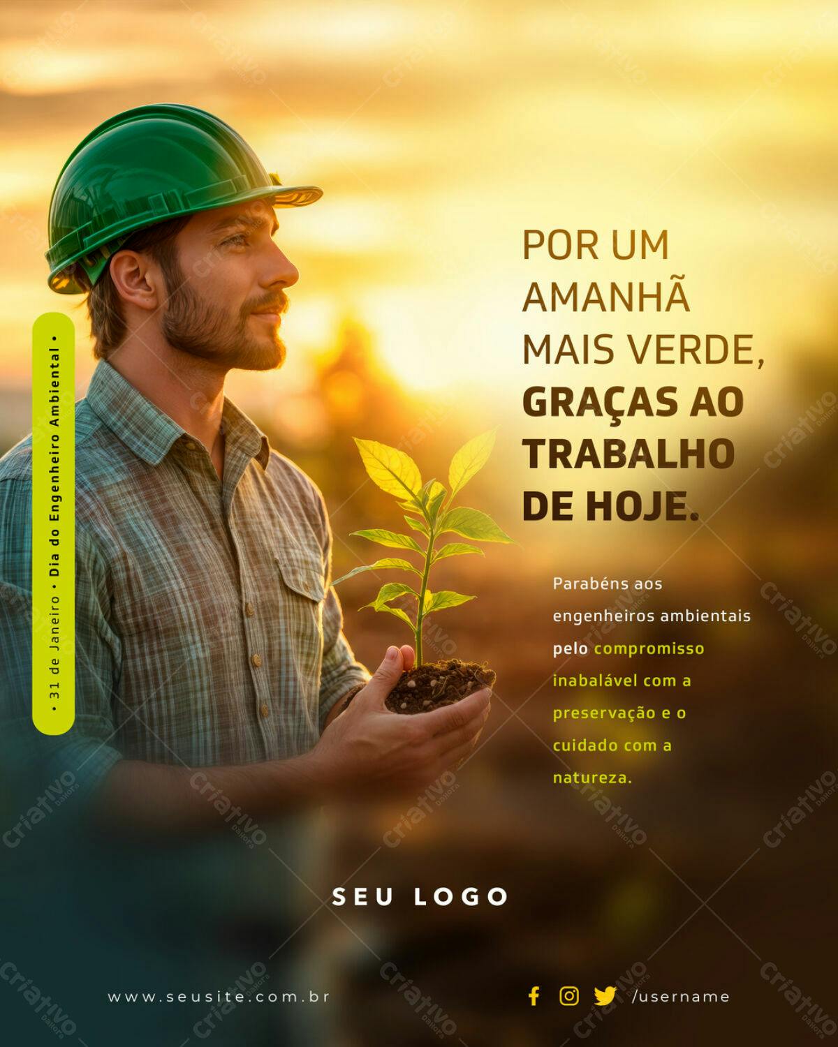 Flyer Dia do Engenheiro Ambiental PSD Editável