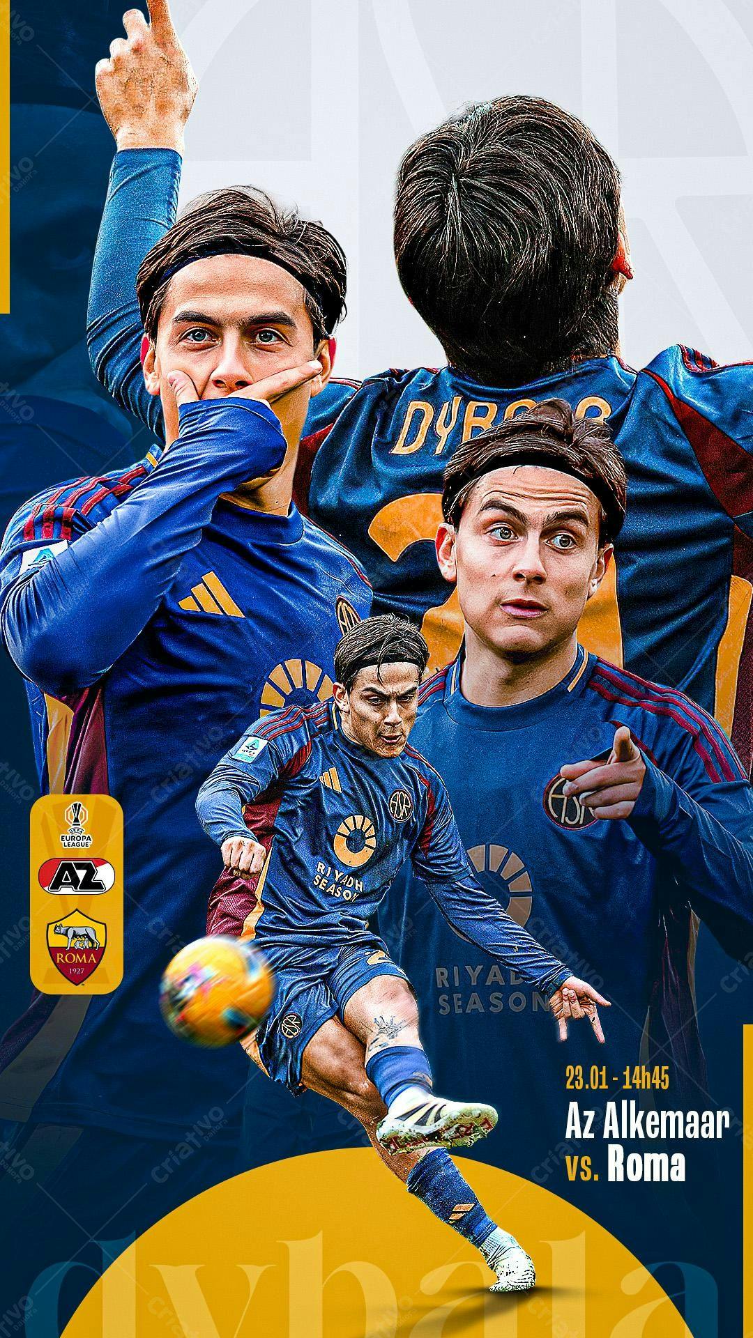 Poster AZ x Roma PSD Editável