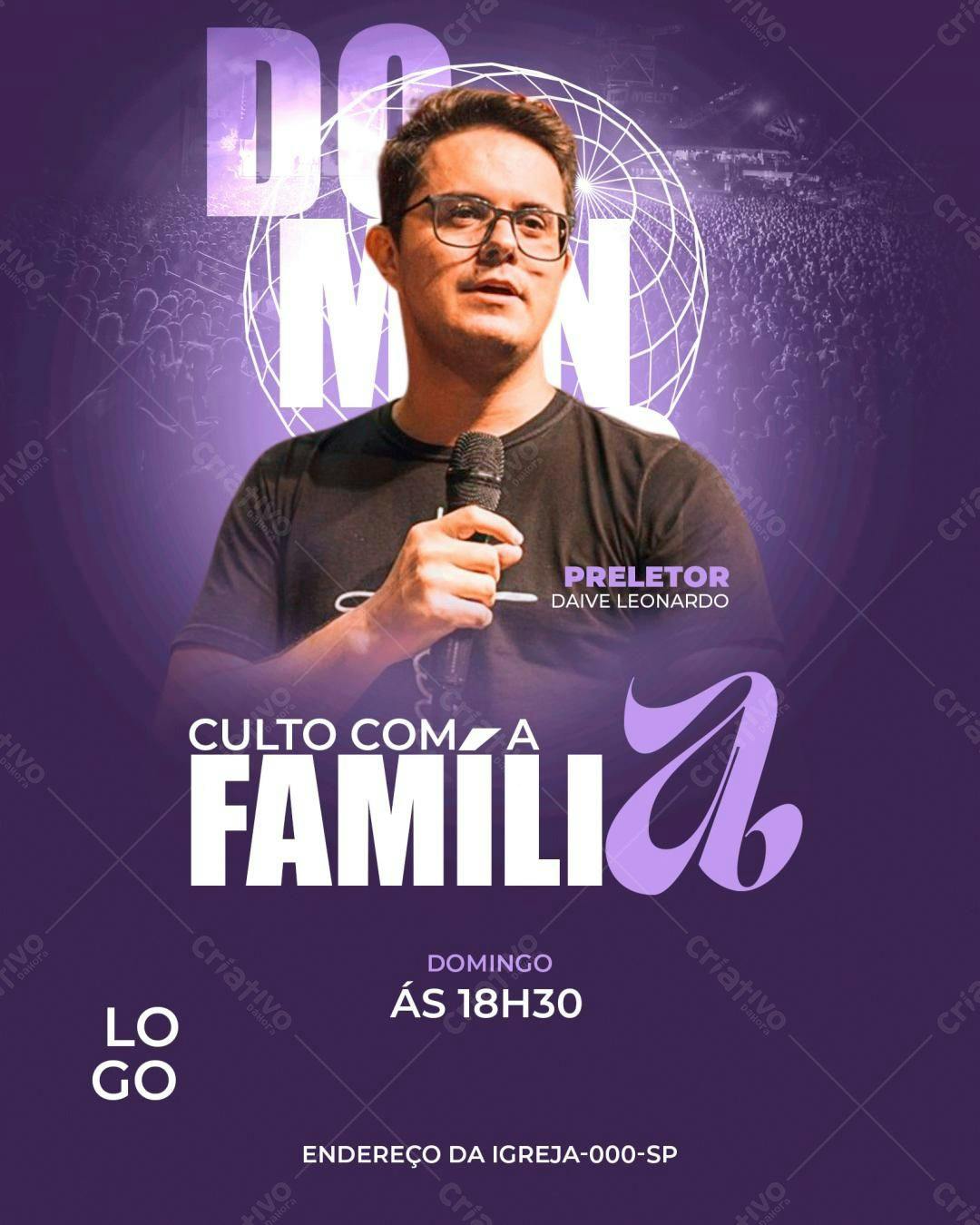 Flyer para Culto Familiar PSD Editável