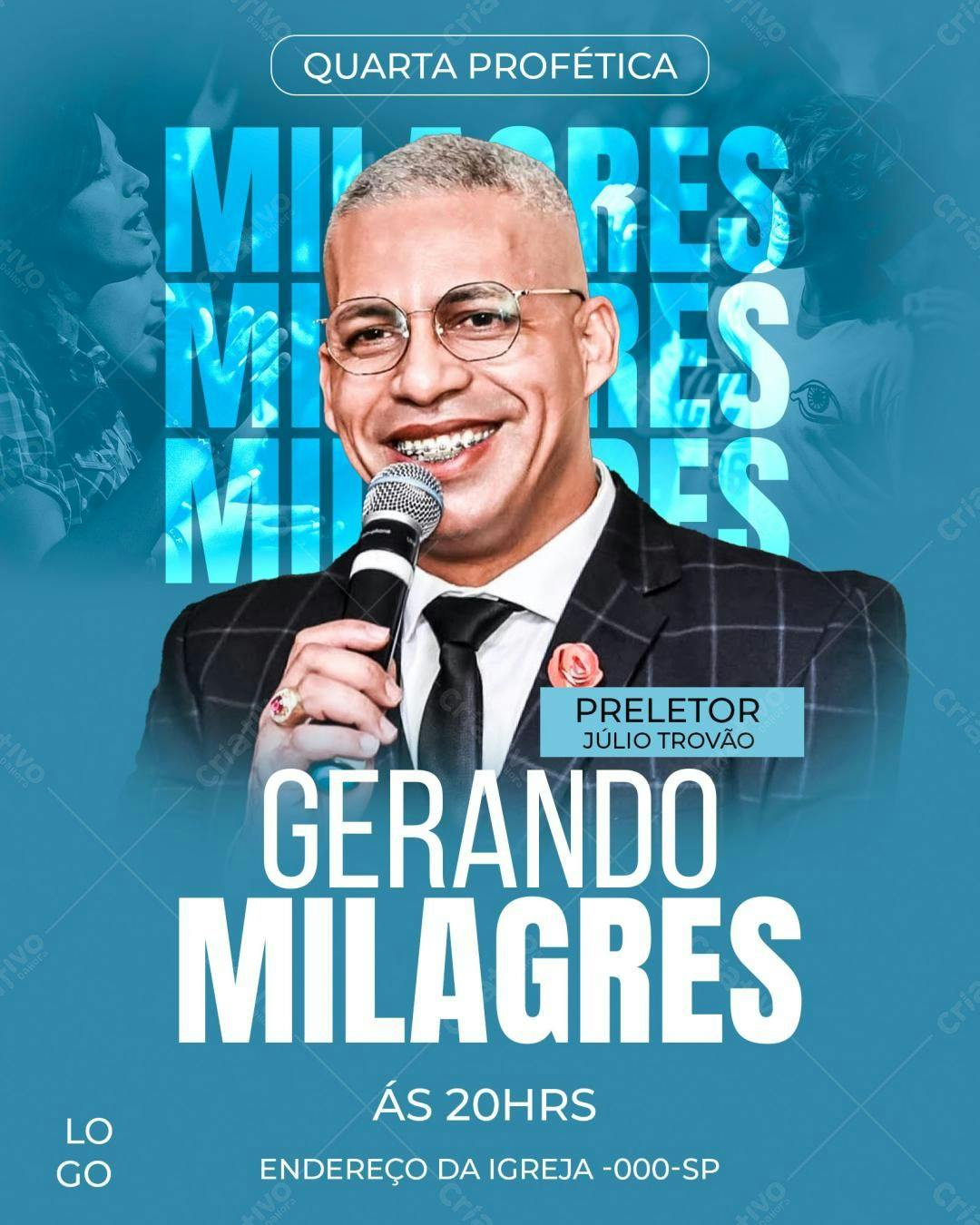 Flyer para Evento Religioso Gerando Milagres PSD Editável