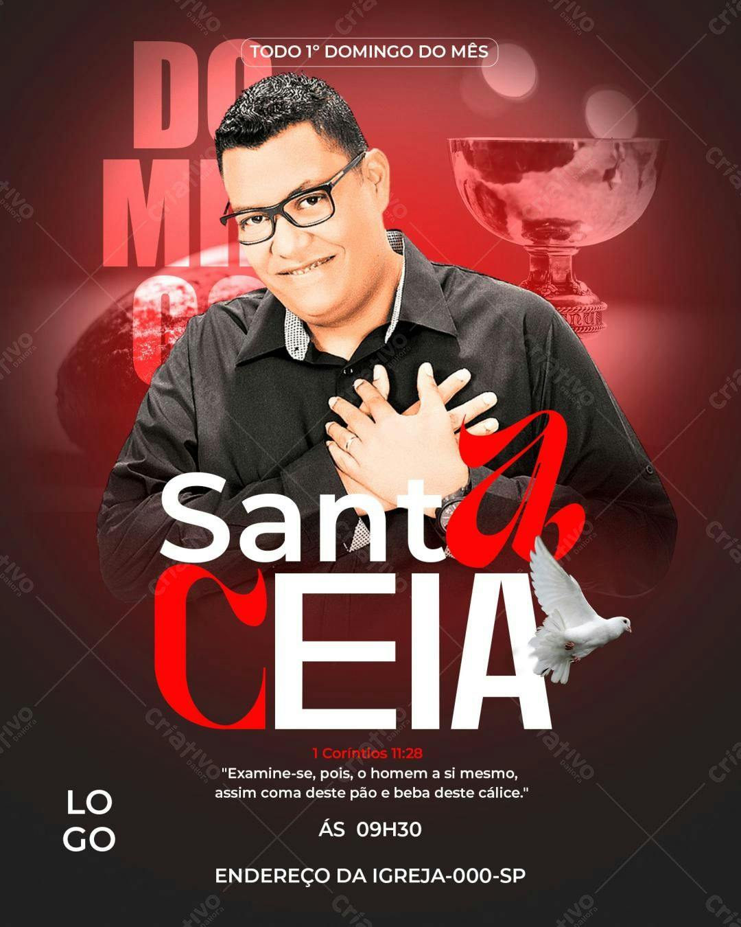 Flyer para Santa Ceia PSD Editável