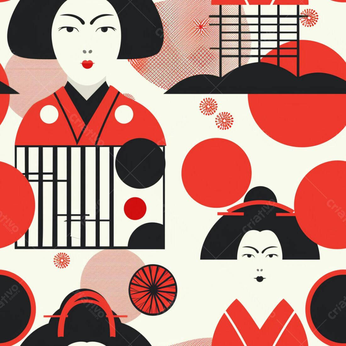 Textura Geométrica Japonesa para Fundo