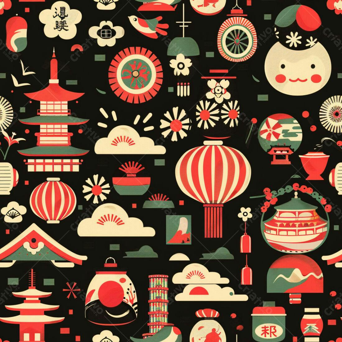 Textura Japonesa para Fundo e Design