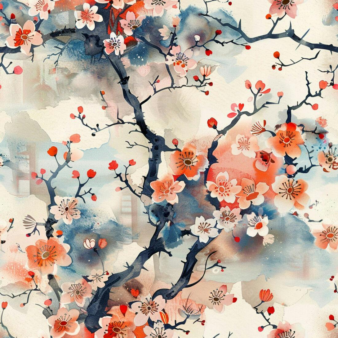 Textura floral aquarela para papel de parede