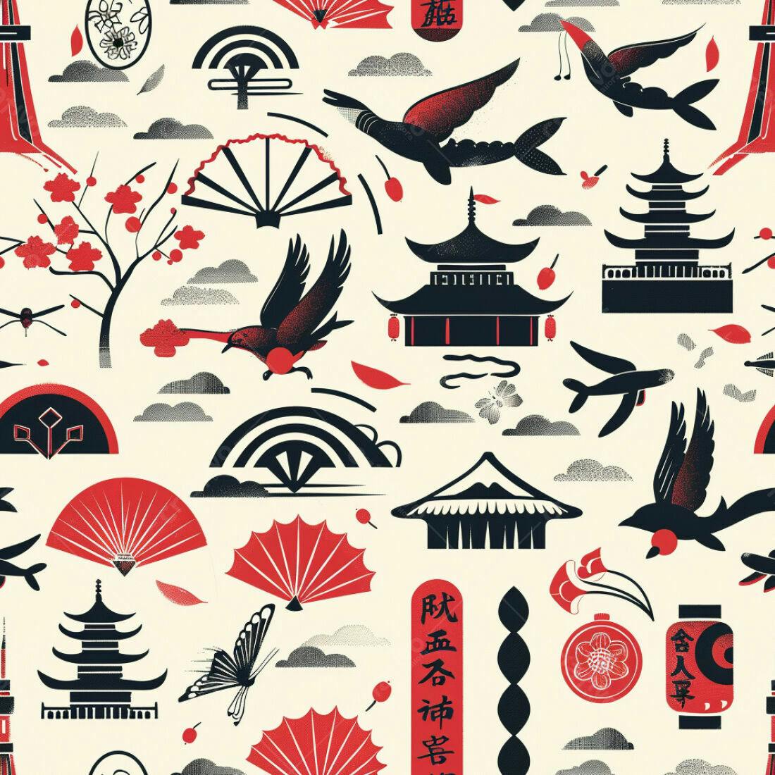 Textura Japonesa para Fundo com Padrão