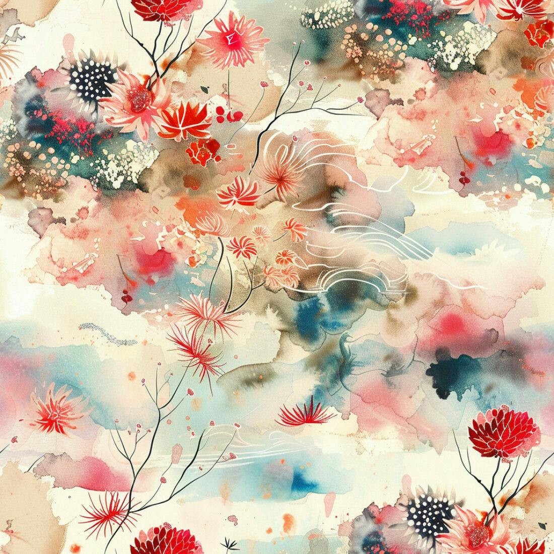 Textura Floral aquarela para papel de parede