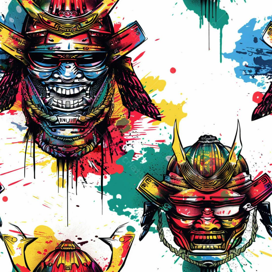 Textura Samurai Colorida para Fundo
