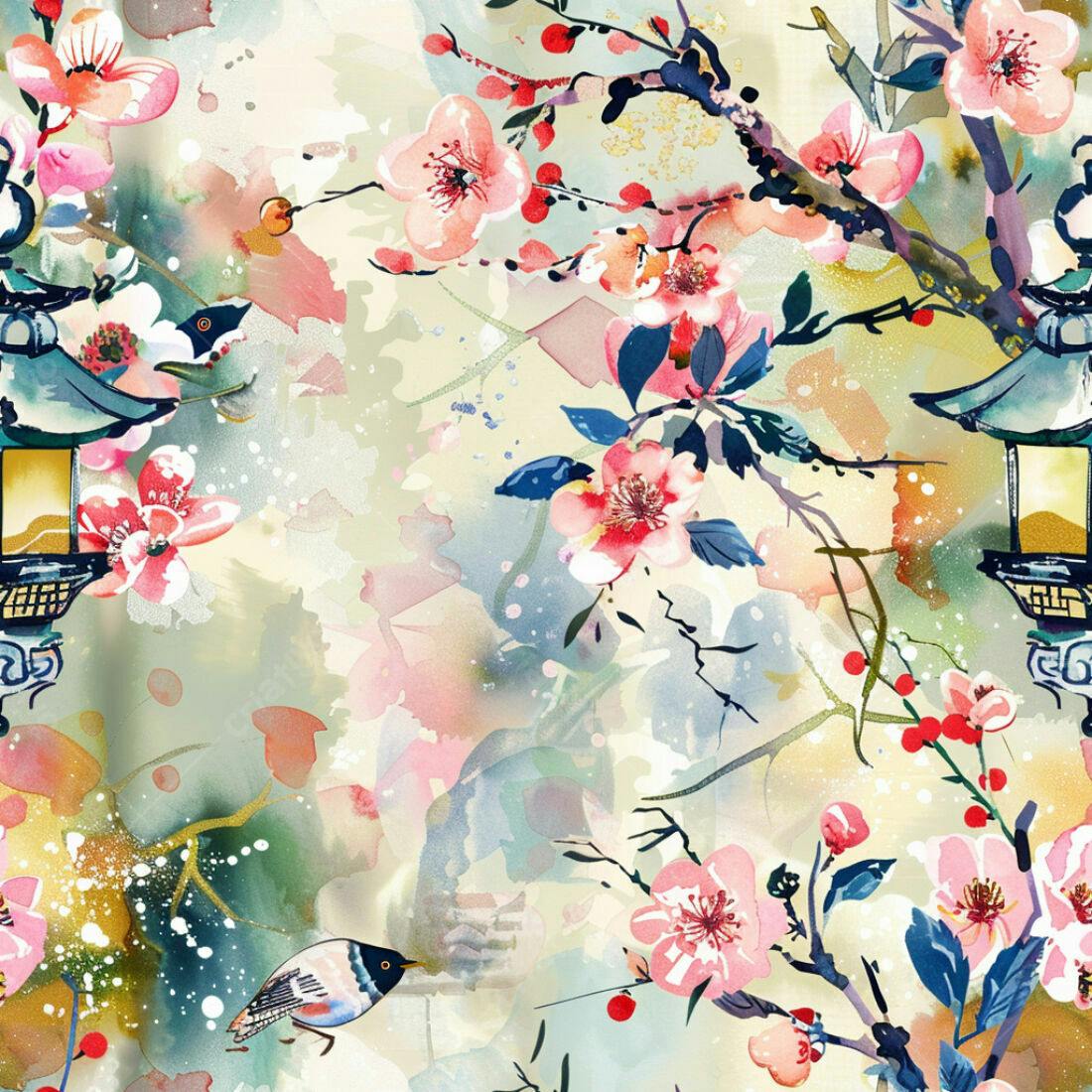 Textura floral aquarela para fundo