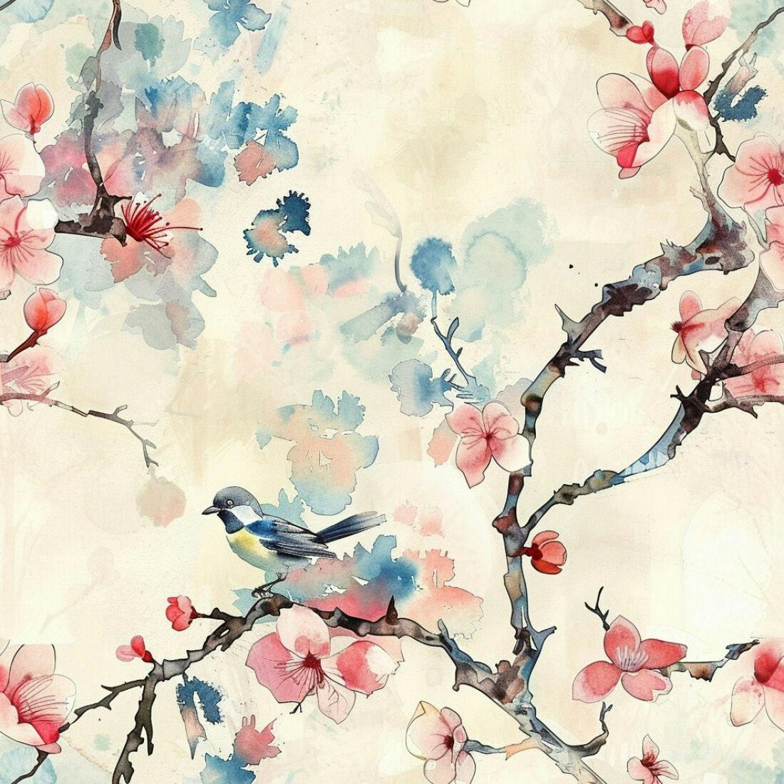 Textura aquarela floral para papel de parede