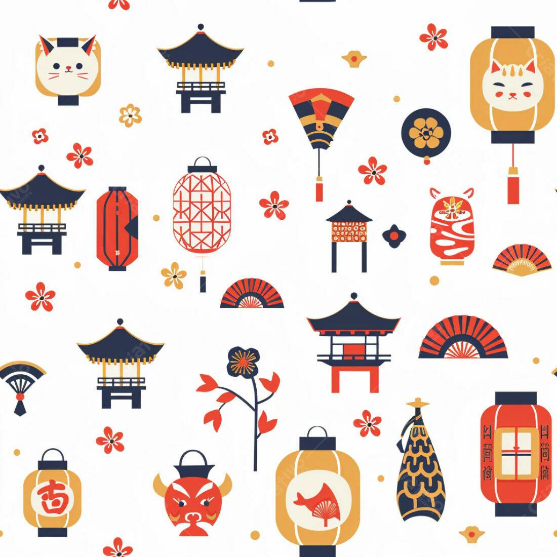 Textura Padrão Japonês para Fundo