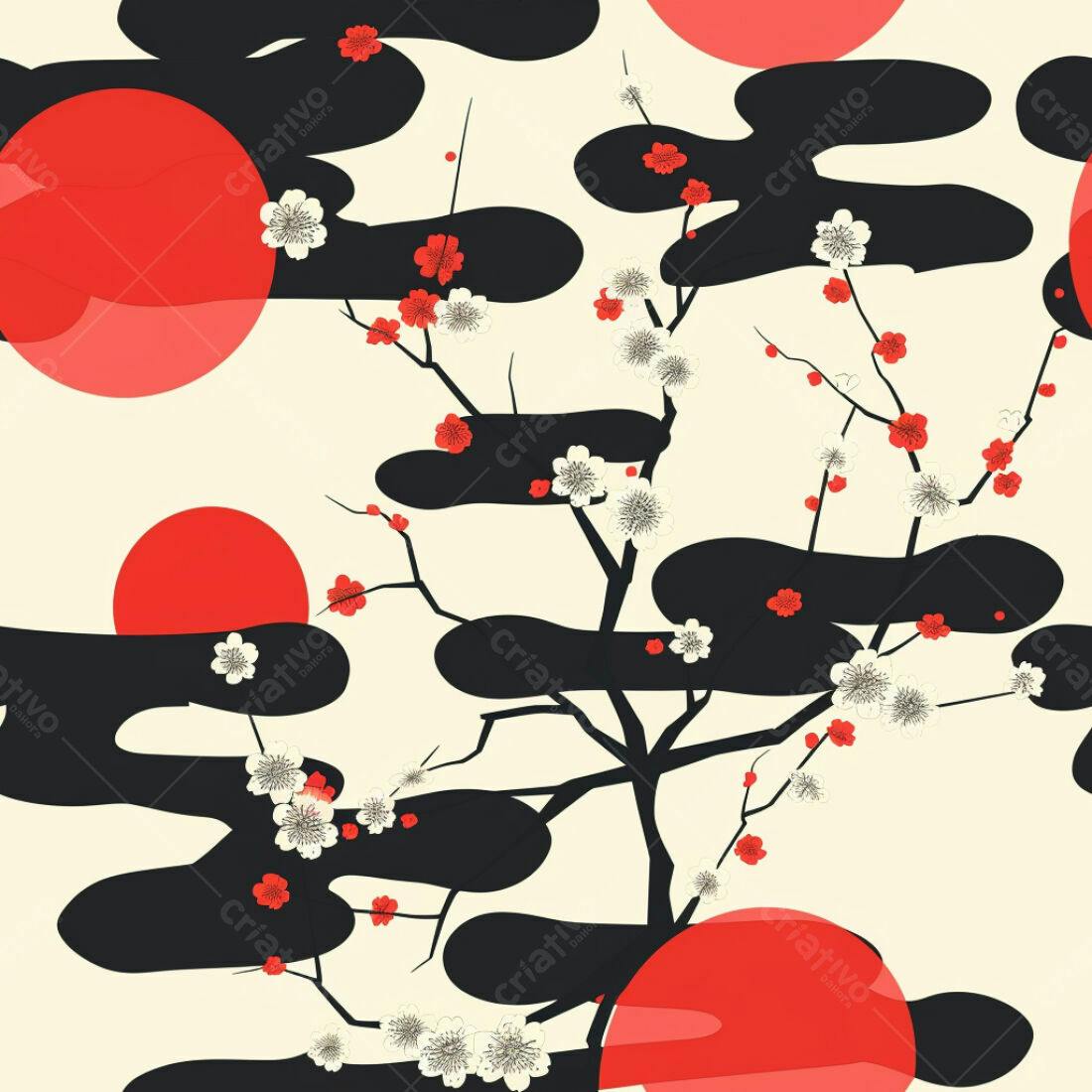 Textura floral japonesa para fundo
