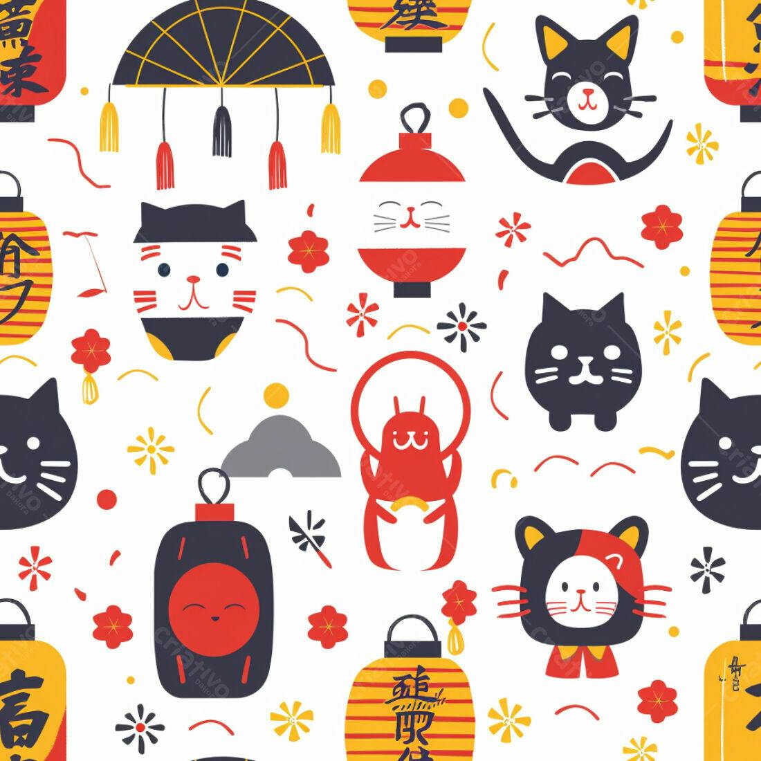 Textura Gato Japonês para Fundo