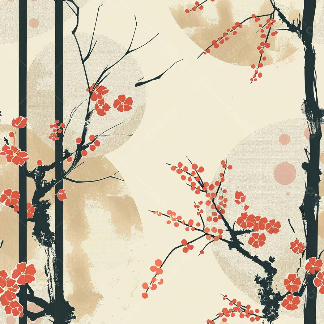 Textura floral japonesa para papel de parede
