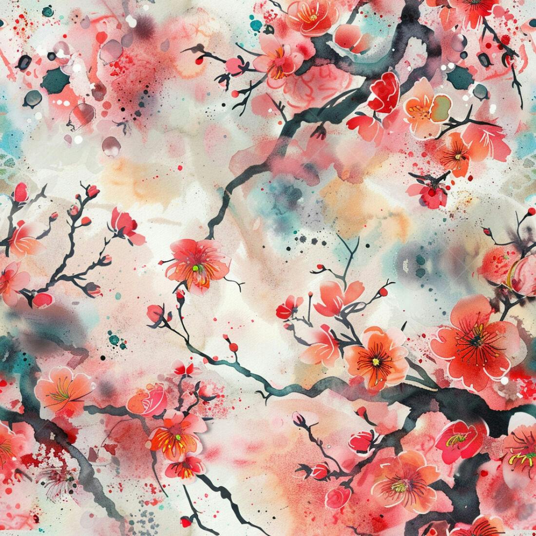 Textura Floral aquarela para papel de parede