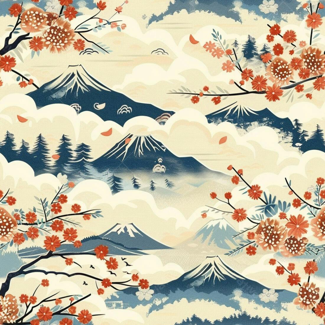 Textura Paisagem Japonesa para Fundo