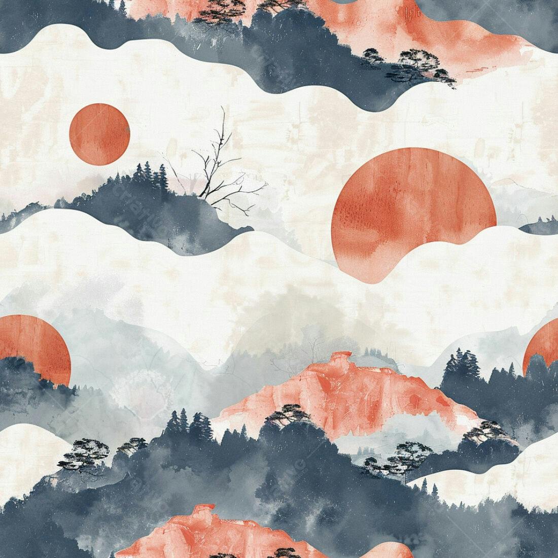Textura paisagem japonesa para papel de parede