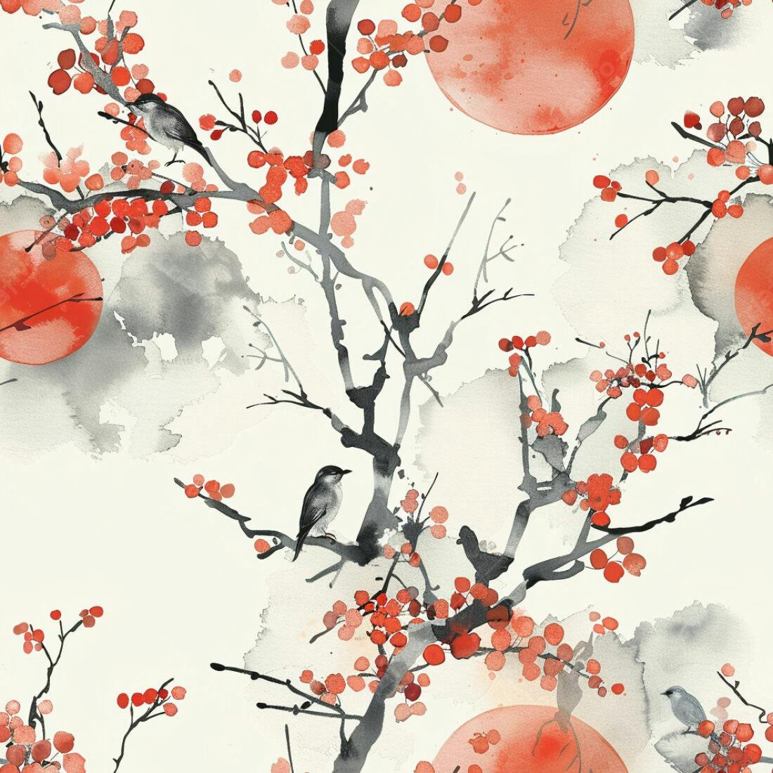 Textura floral japonesa para papel de parede