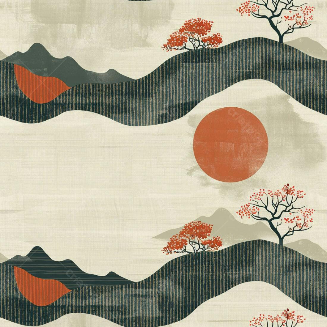 Textura Paisagem Oriental para Fundo