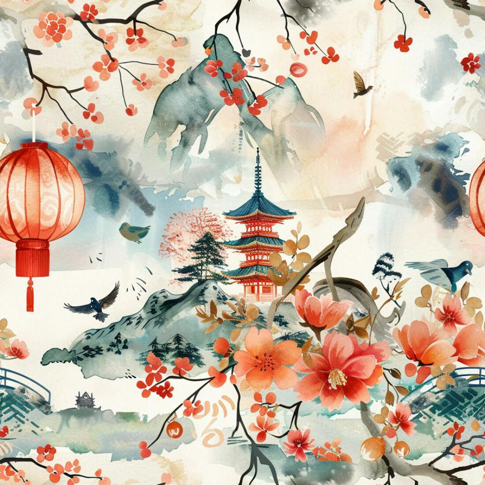 Japanese Landscape Wallpaper Texture | Texturas Premium [download]