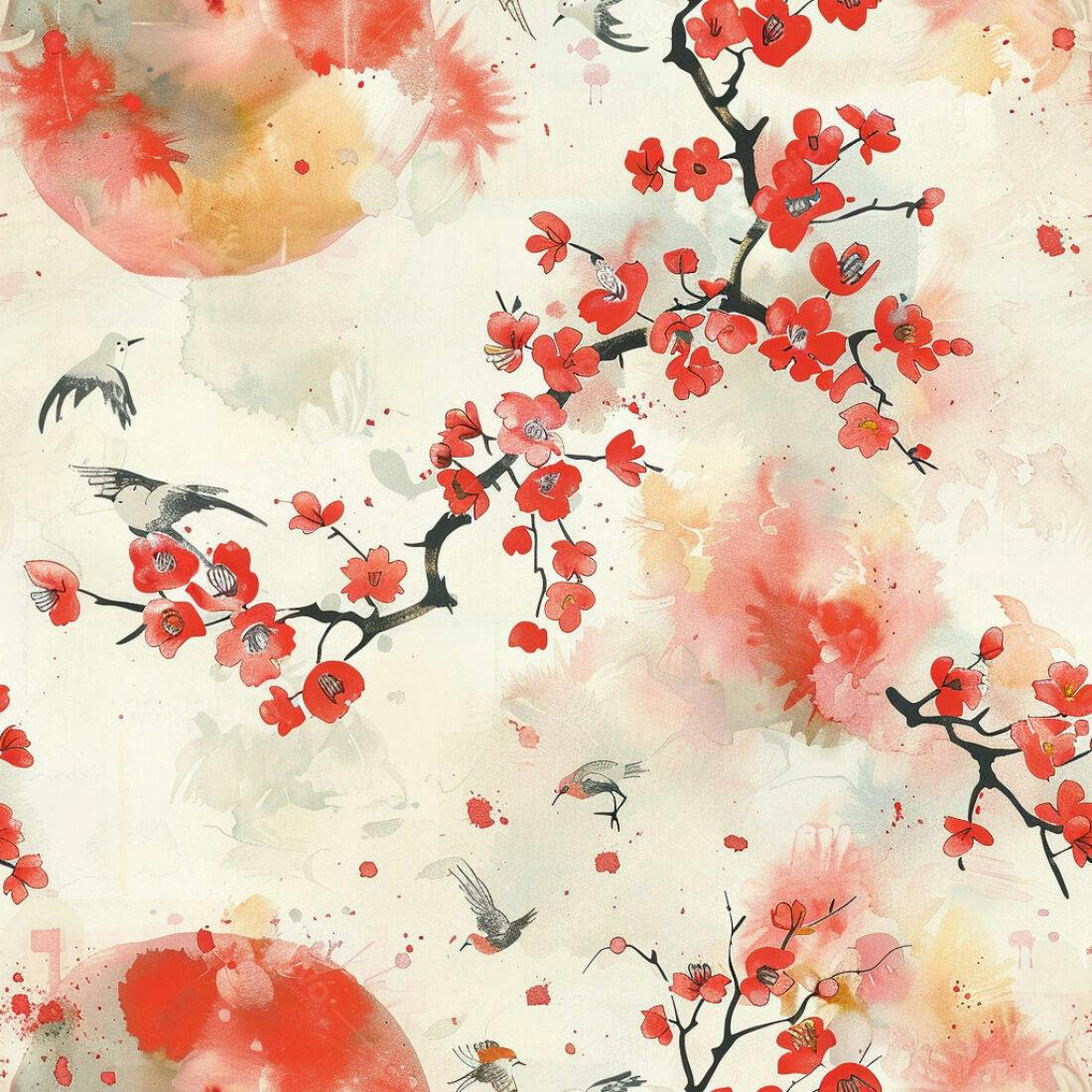 Textura floral aquarela p/ papel de parede