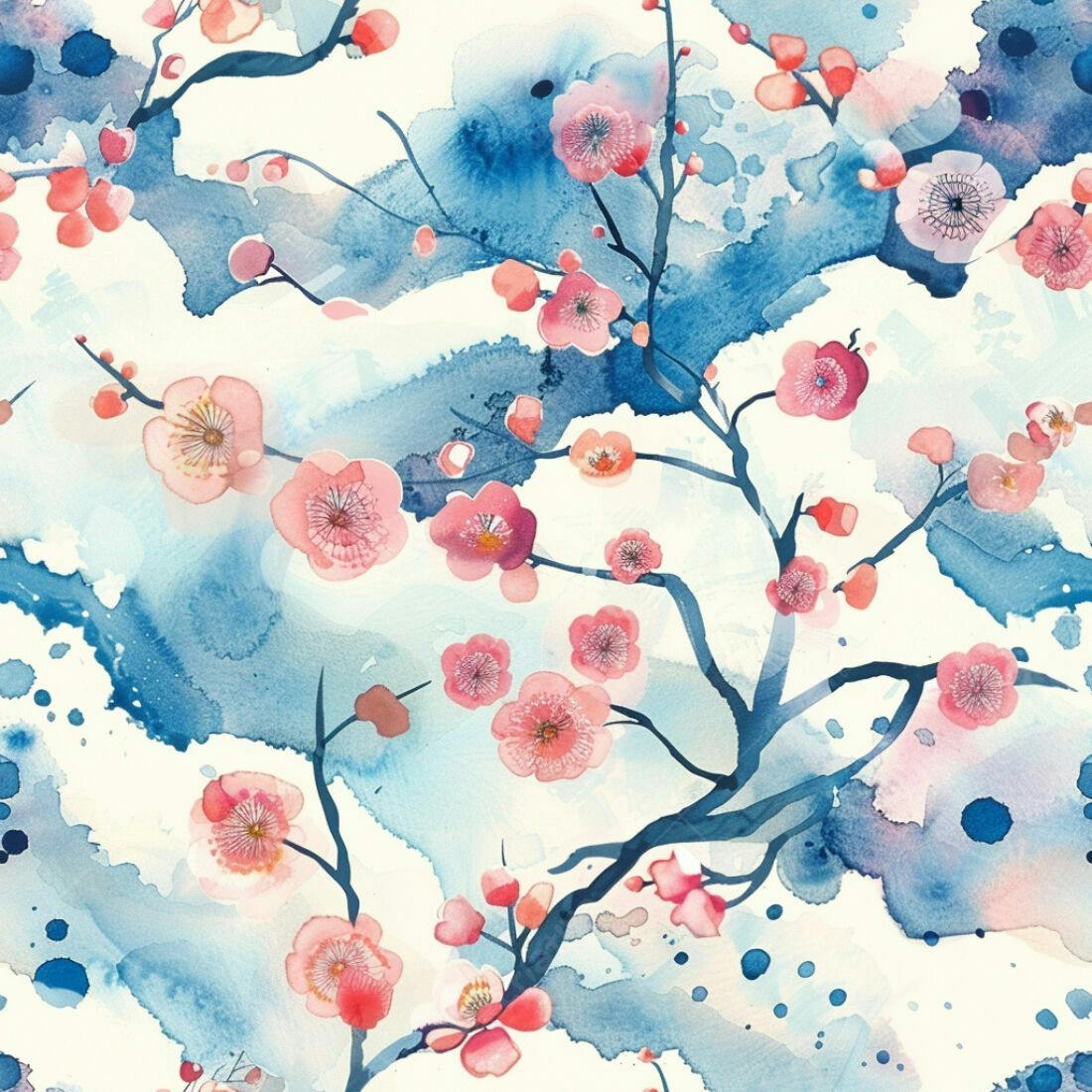 Textura Floral aquarela para papel de parede