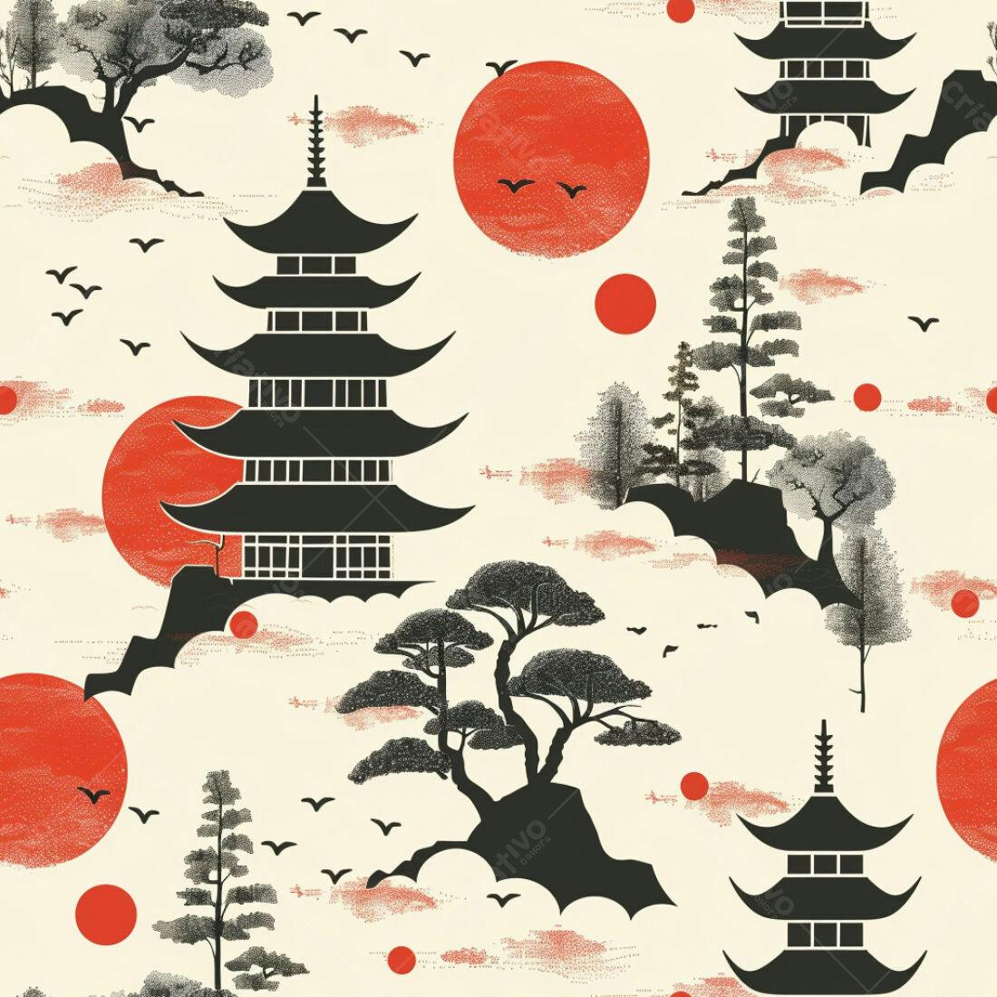 Textura paisagem japonesa para papel de parede