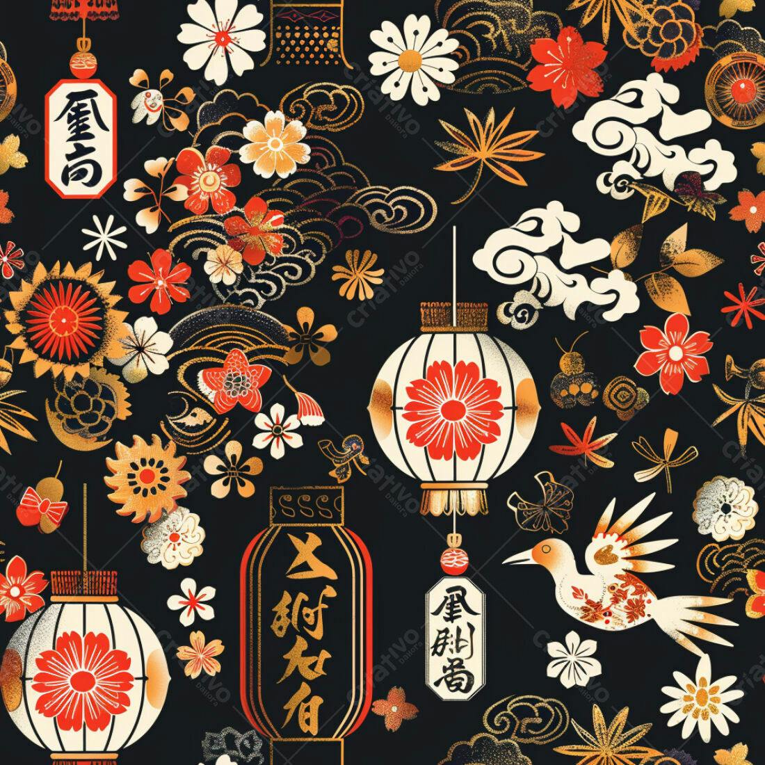 Textura Padrão Japonês para Fundo