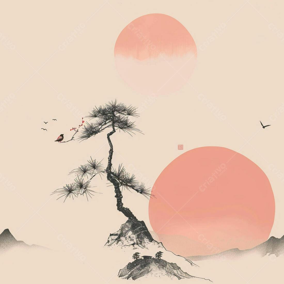 Textura paisagem zen para fundo