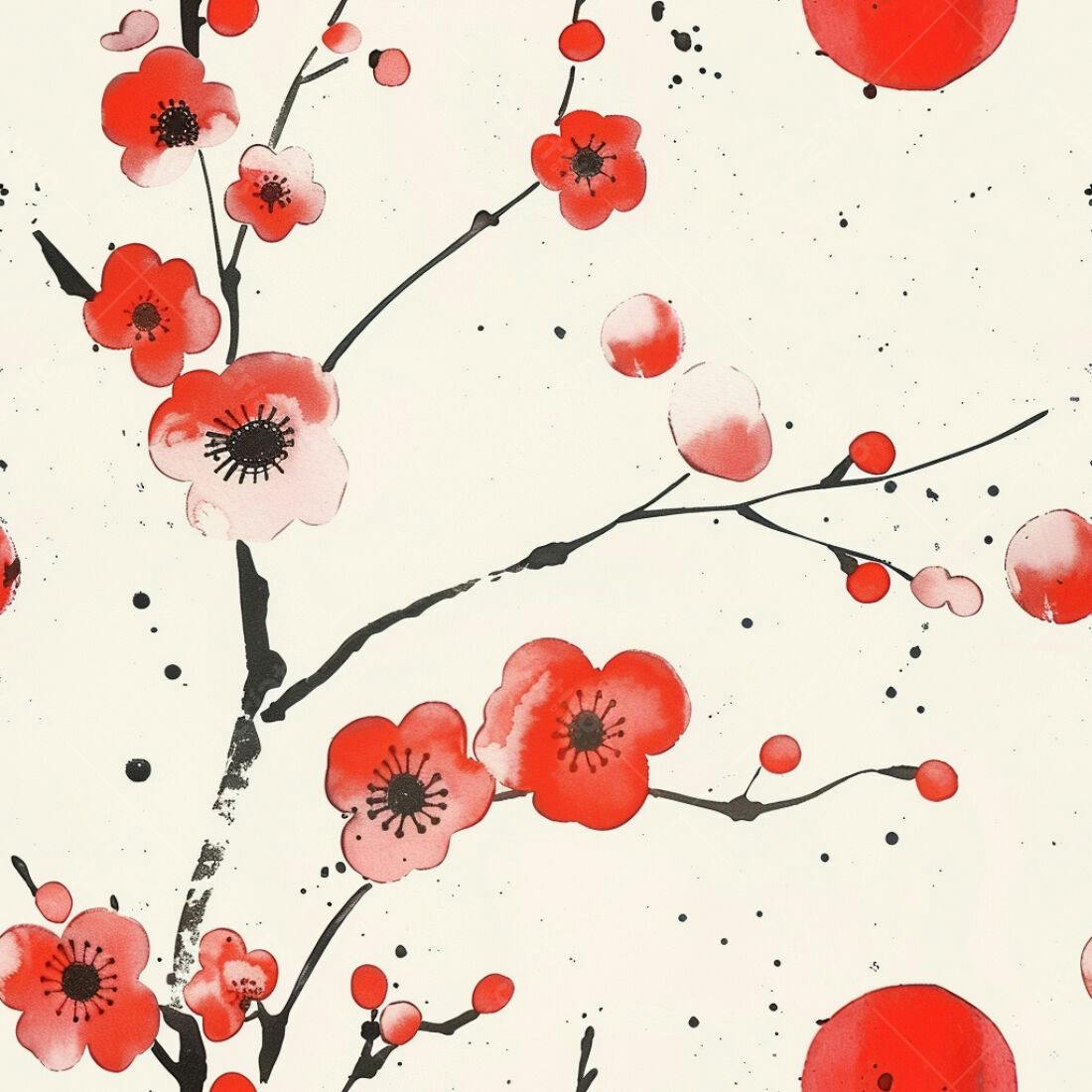 Textura Floral Vermelha para Papel de Parede