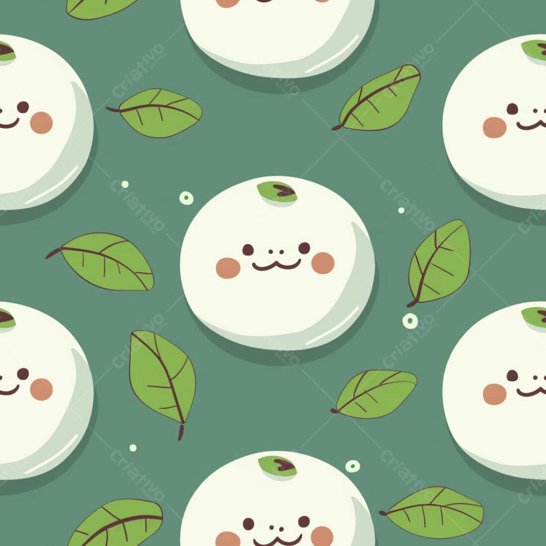 Textura Mochi Kawaii Verde para Fundo