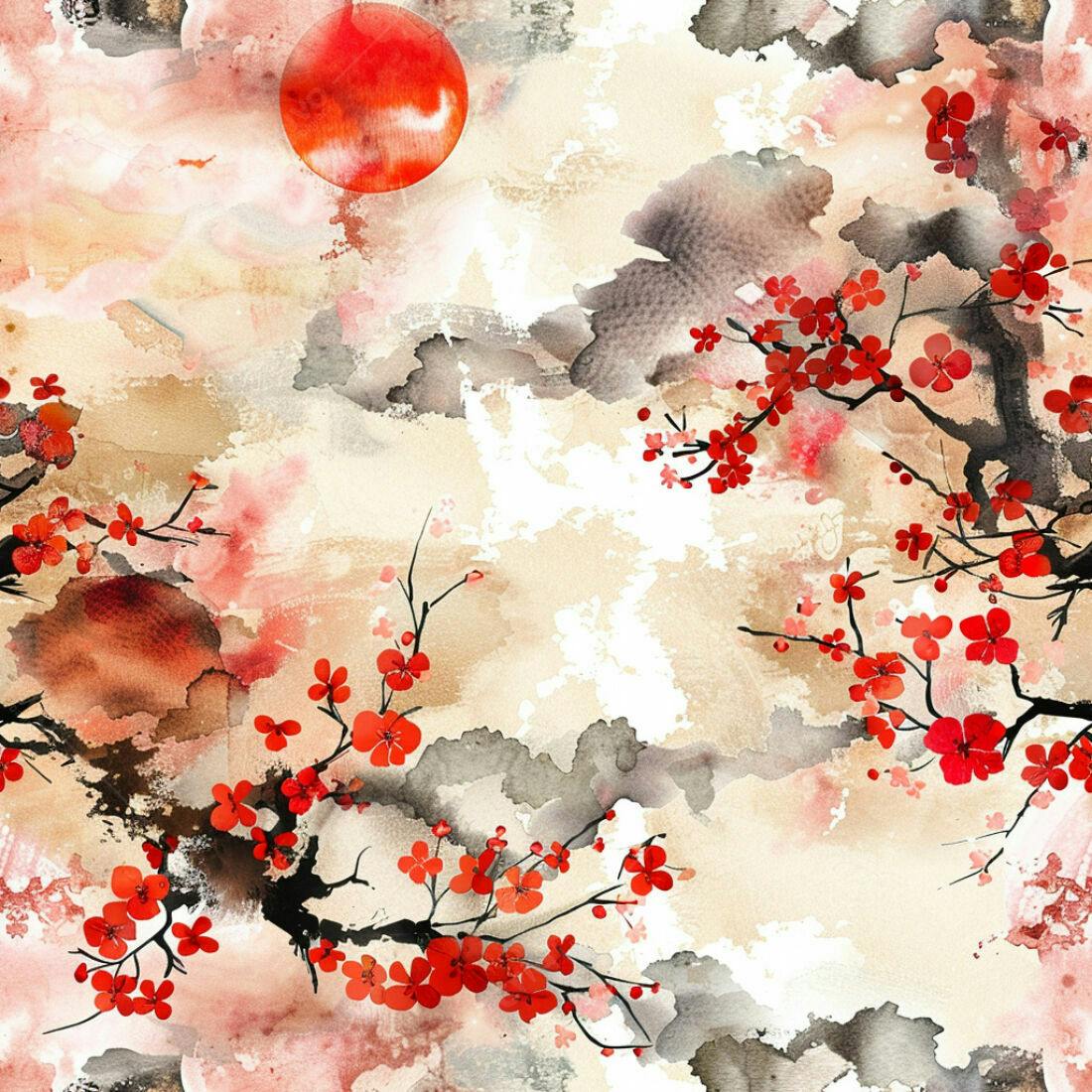 Textura aquarela flores vermelhas para fundo