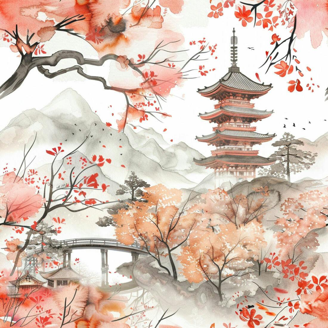 Textura paisagem japonesa para papel de parede