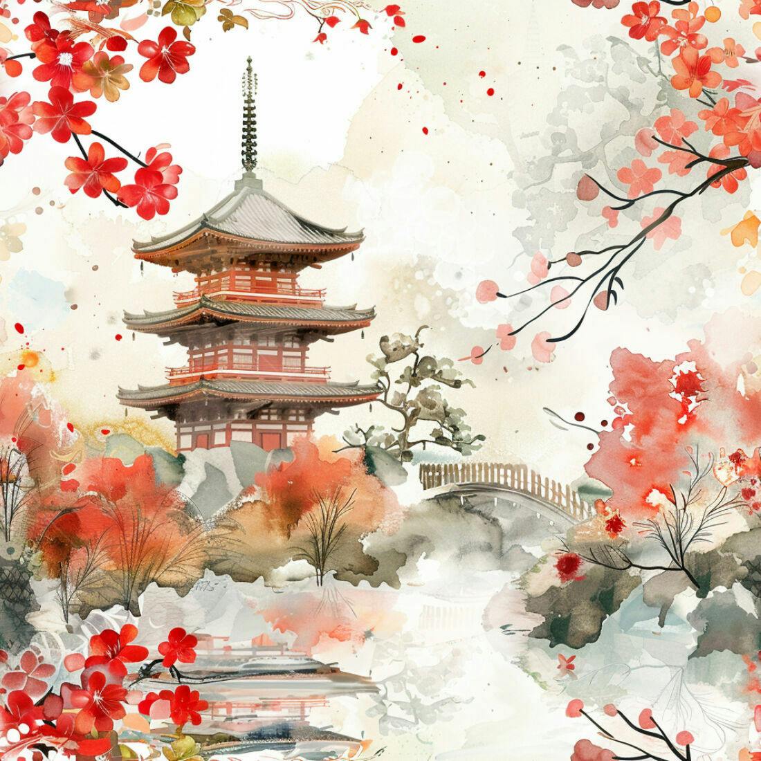 Textura paisagem japonesa para fundo