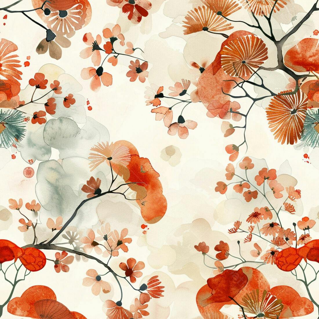 Textura floral aquarela para papel de parede
