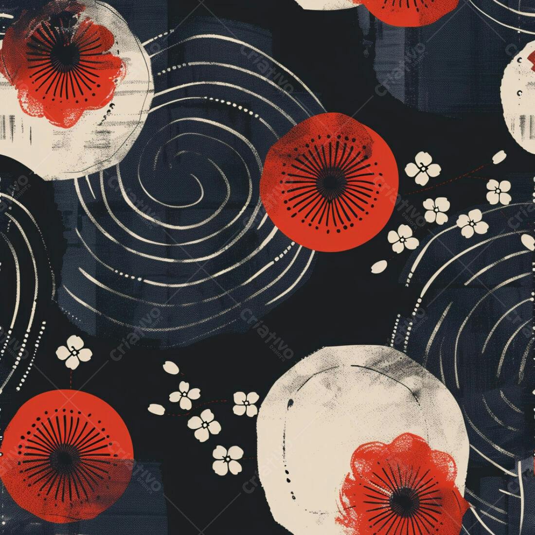 Textura tecido floral japonês para papel de parede