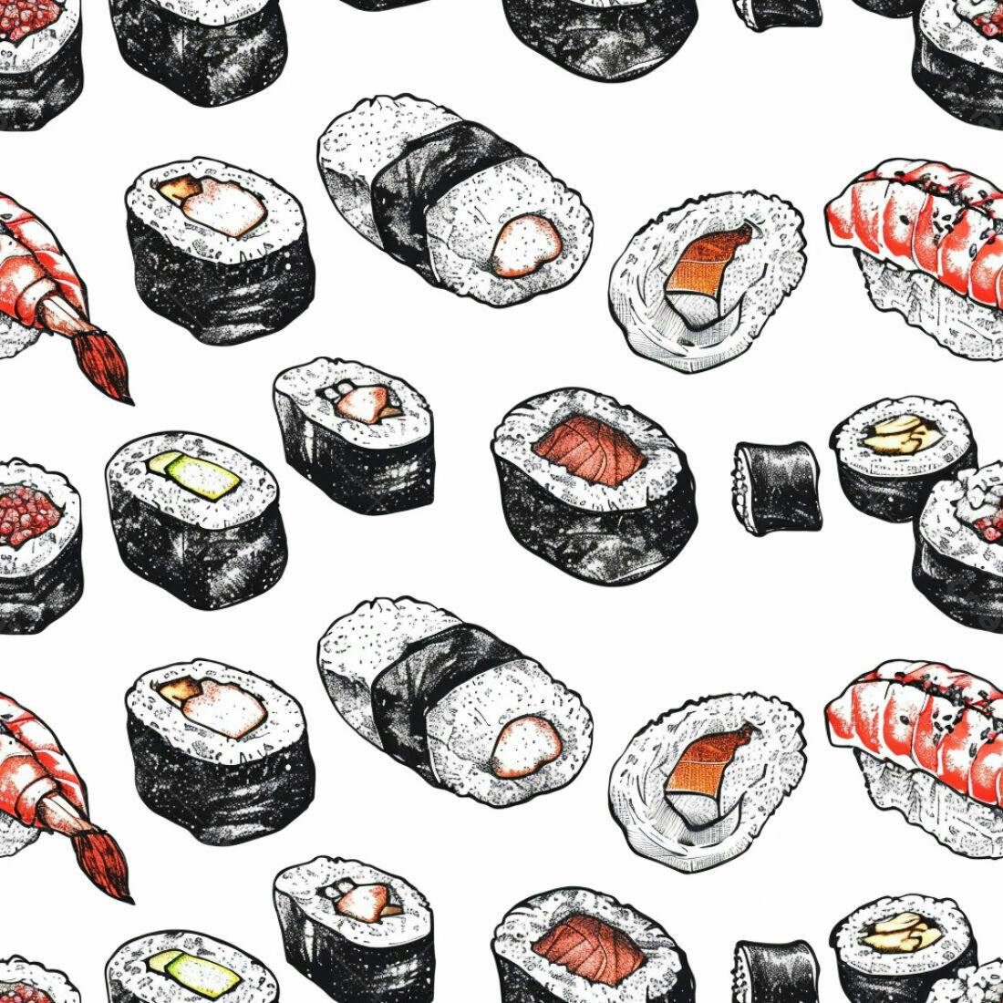Textura Sushi para Papel de Parede