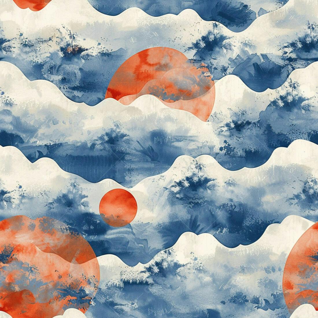 Textura Abstrata Azul e Laranja para Fundo