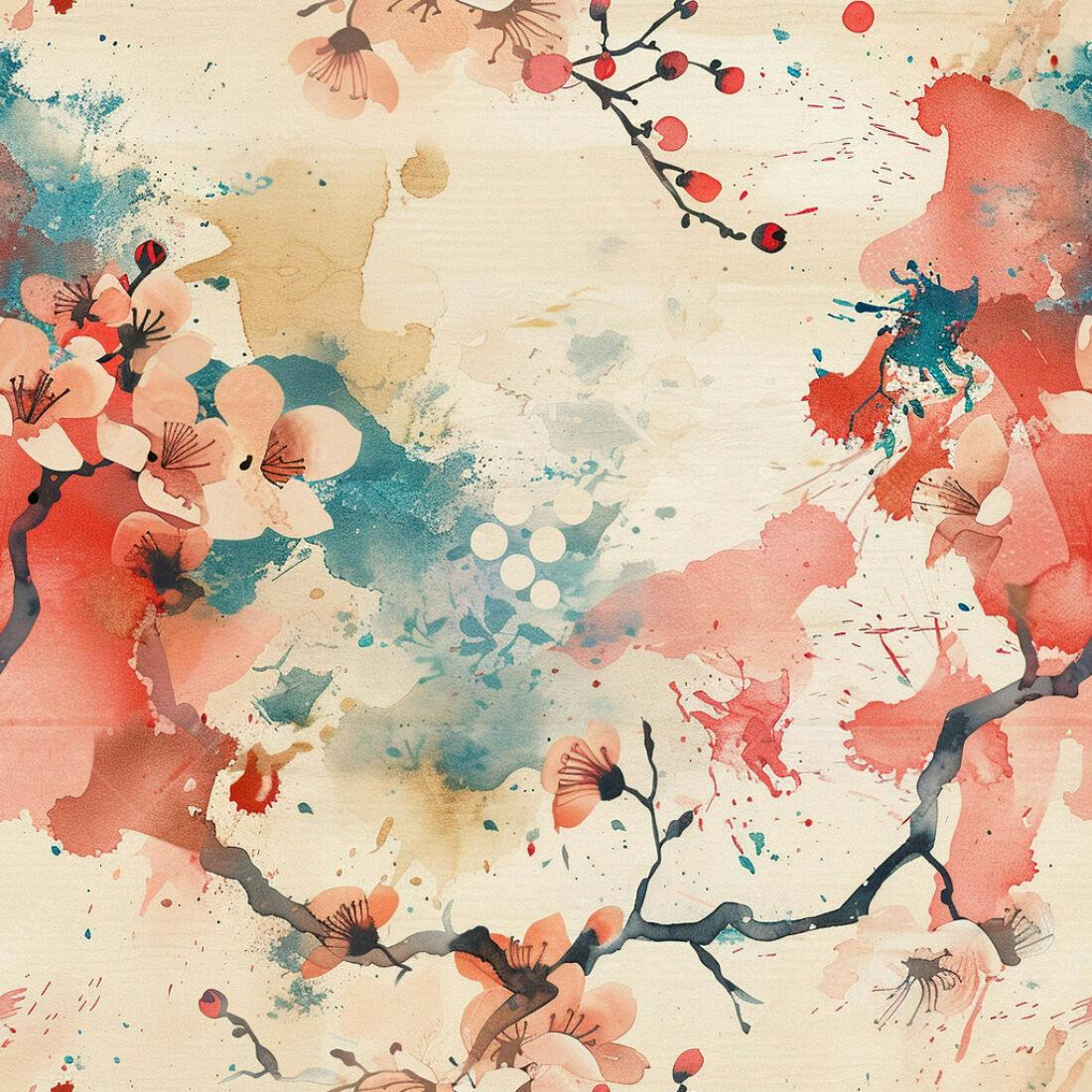 Textura Floral aquarela para fundo