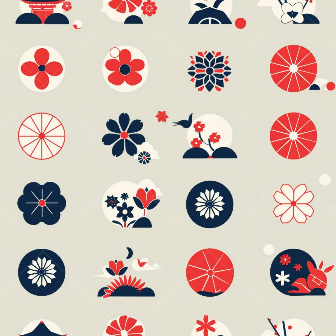 Textura Padrão Japonês para Fundo