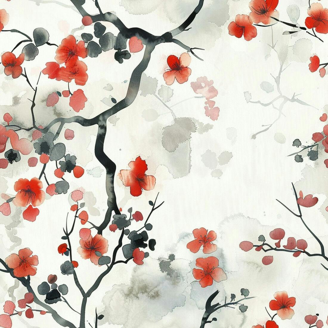 Textura Flores Cerejeira para Papel de Parede