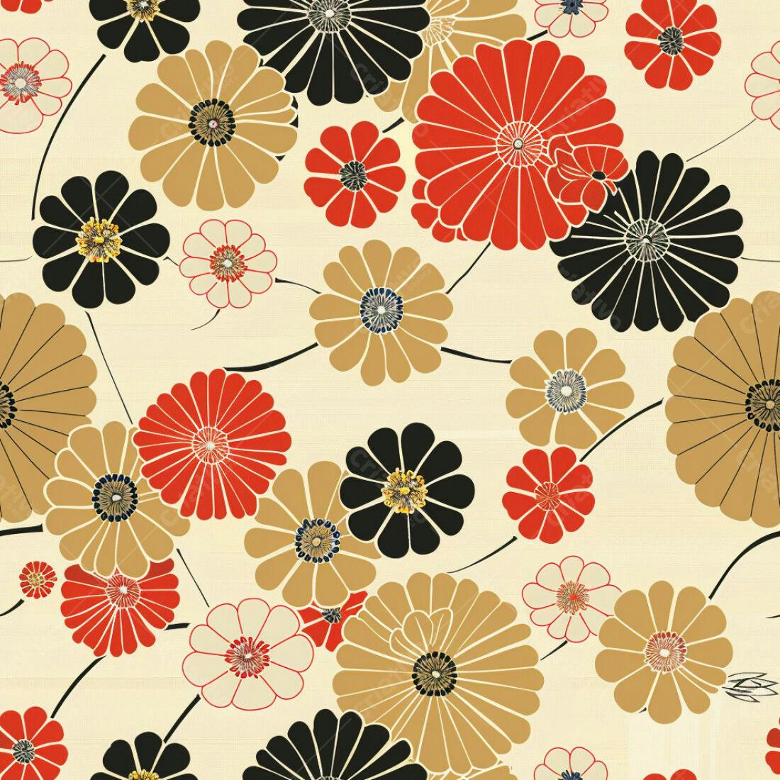 Textura floral japonesa para papel de parede