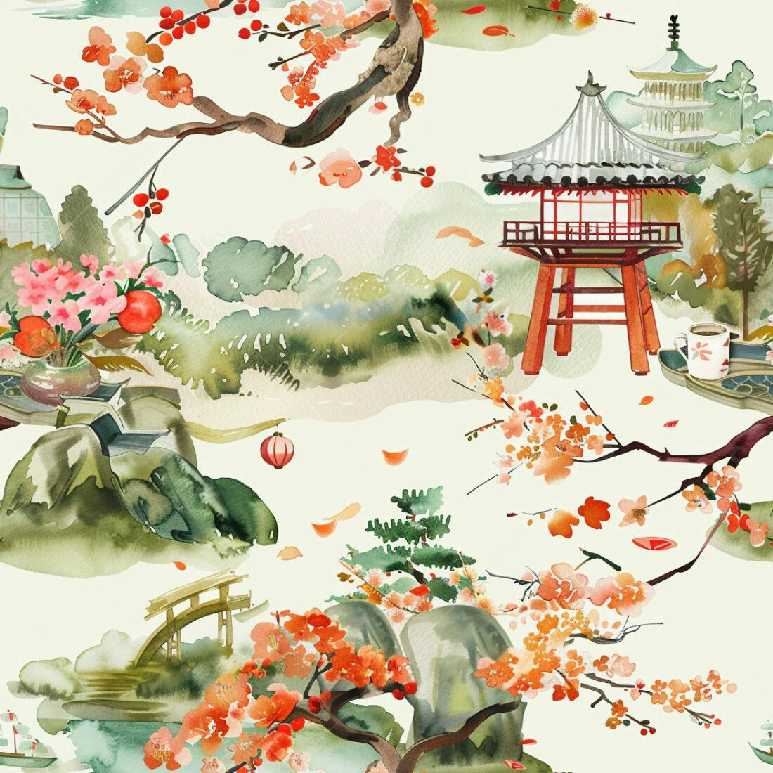 Textura paisagem japonesa para papel de parede